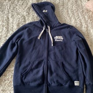 Navy Roots Athletics Zip-up Hoodie